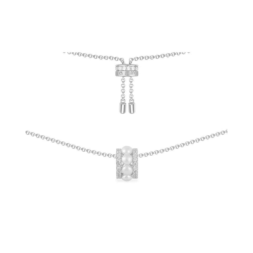 NO:104370,APM Monaco Slim Waist Pearl Necklace 925 Silver, Apm Necklace, necklace19860909APM Monaco小蛮腰珍珠项链925银,Apm项链,necklace,Jewelry
