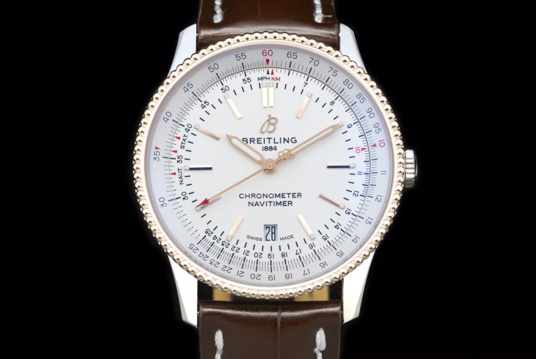 Primeiro top
 Breitling Navitimer Relógio Venda designer de luxo online
 Branco Gravação Couro vaca crocodilo 2824 Movement