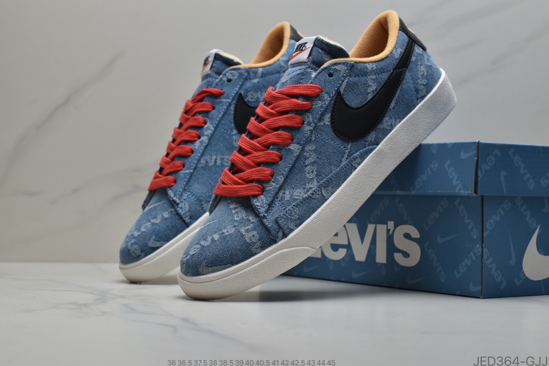 150 Nike Blazer Mid x Levi's Strauss 开拓者李维斯特牛仔 高帮百搭休闲运动板鞋BQ4808-600