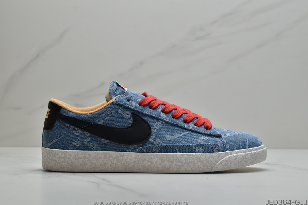 150 Nike Blazer Mid x Levi's Strauss 开拓者李维斯特牛仔 高帮百搭休闲运动板鞋BQ4808-600