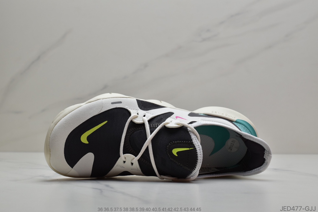 150 公司级 赤足5.0 灰橙 NIKE FREE RN 黑白 2020款 赤足轻便跑鞋 功能赤足大底针织弹性原面 货号：AQ1316 101