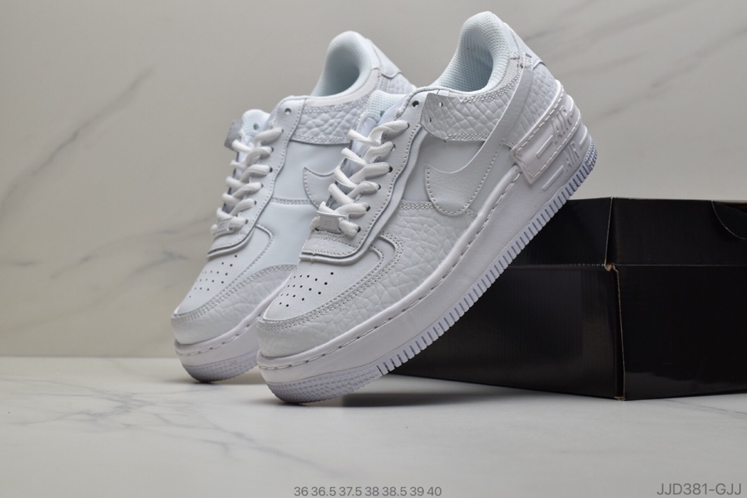 130 公司级Nike WMNS Air Force 1 Shadow 空军 马卡龙 双层轻量EVA发泡中底防滑RB橡胶外底 货号：CU3012-111