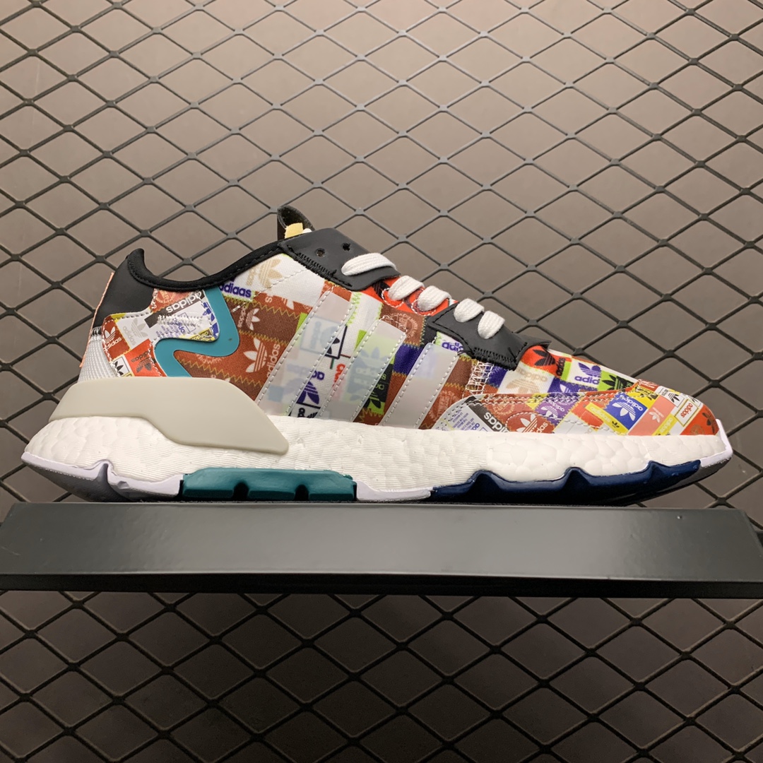 200 Adidas 阿迪达斯 Nite Jogger Boost 夜行者真爆大底复古跑鞋 EF3848