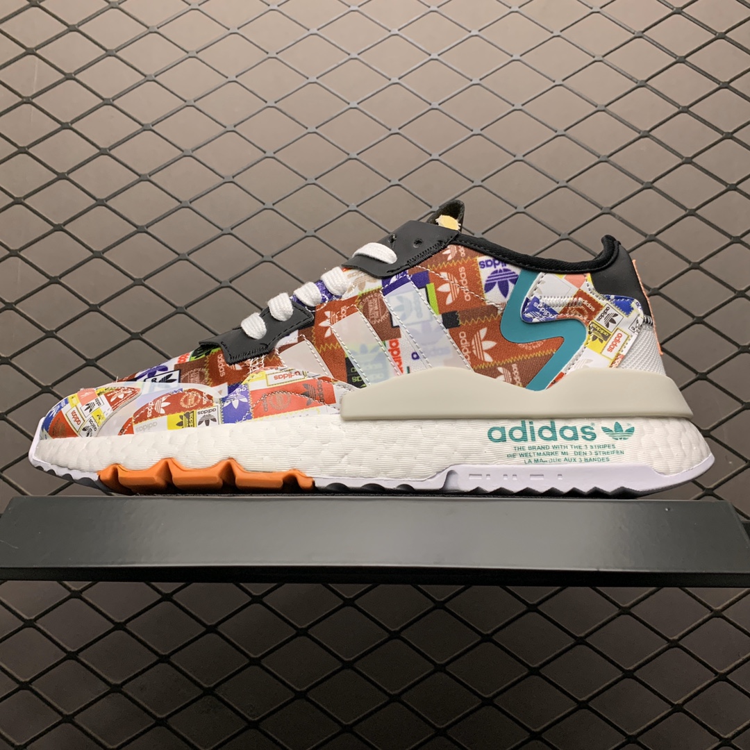 200 Adidas 阿迪达斯 Nite Jogger Boost 夜行者真爆大底复古跑鞋 EF3848