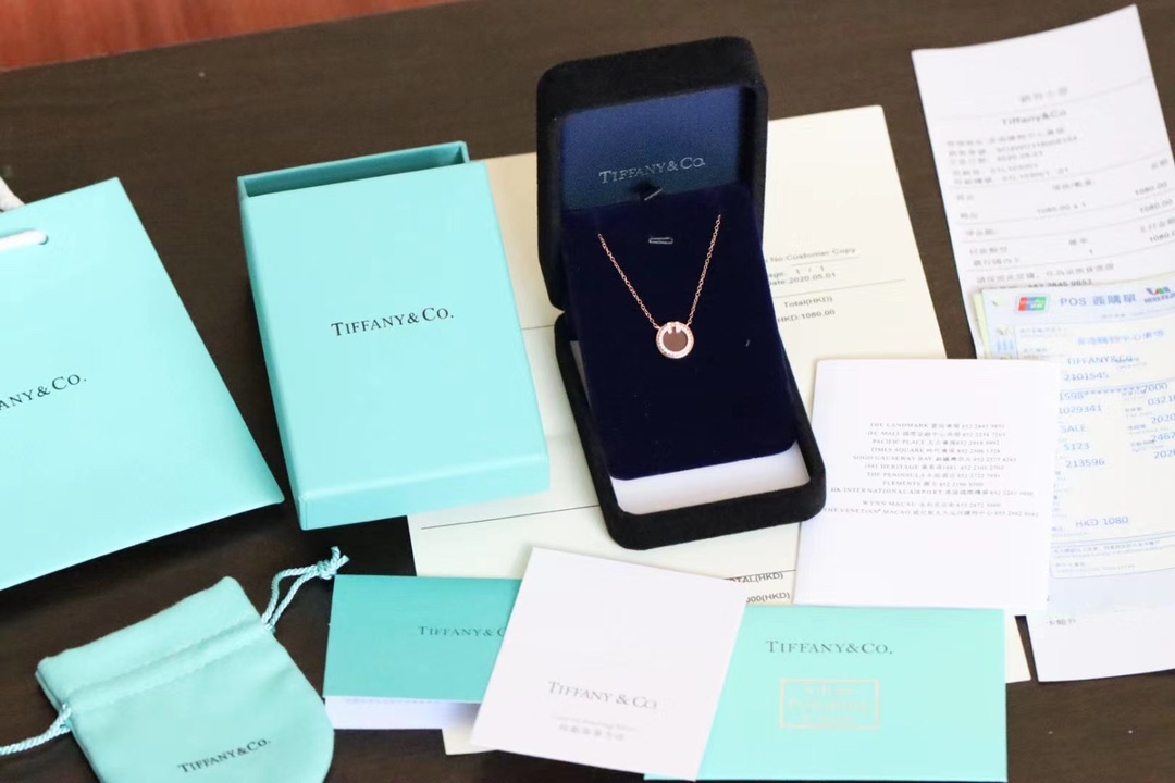 Tiffany & Co. T家 2020新款圆圈双T 红玛瑙锁骨项链