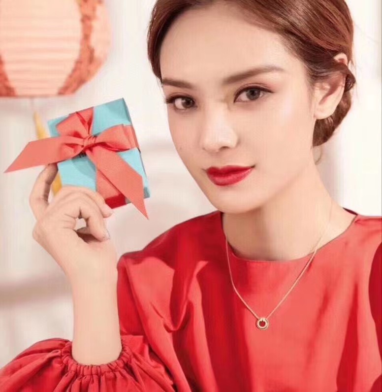 Tiffany & Co. T家 2020新款圆圈双T 红玛瑙锁骨项链