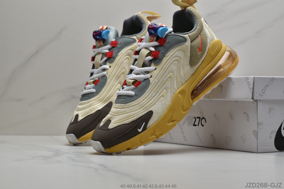140 耐克 Travis Scott x  Air Max 270 React TS 半掌气垫缓震跑步鞋 AO4971 012