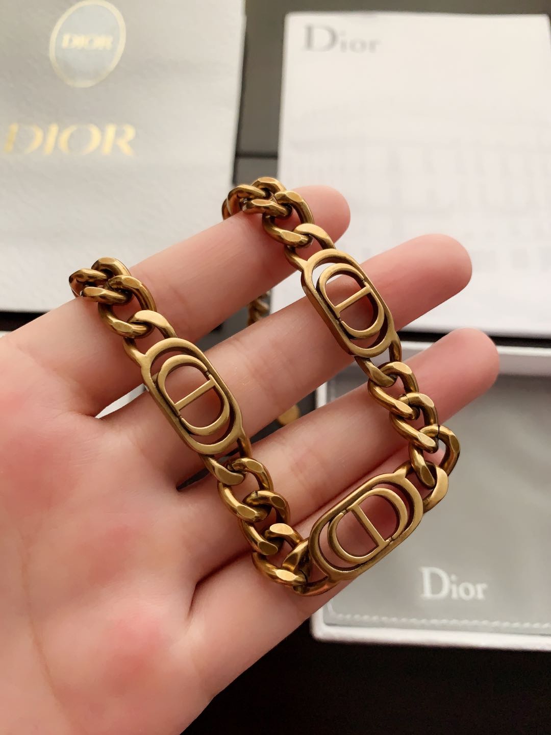 D*or 新款🆕🆕古金cd复古项链 一致黄铜材质 5