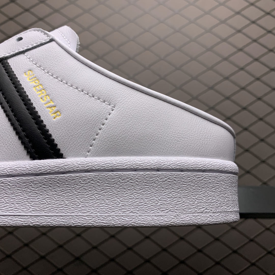 160 Adidas 阿迪达斯 Superstar 贝壳头休闲半拖 FX0527