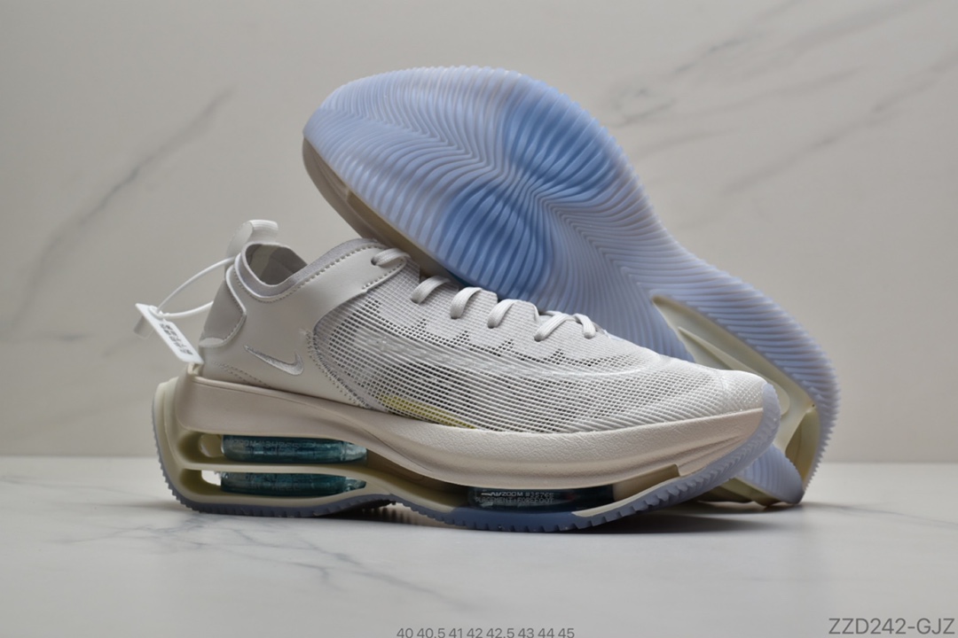 250 NIKE/耐克 Air Zoom Tempo Rlacemrnt XHU NEXT%架空双气垫前卫超跑竞速运动慢跑鞋“米白冰蓝”货号: AQ6903-200