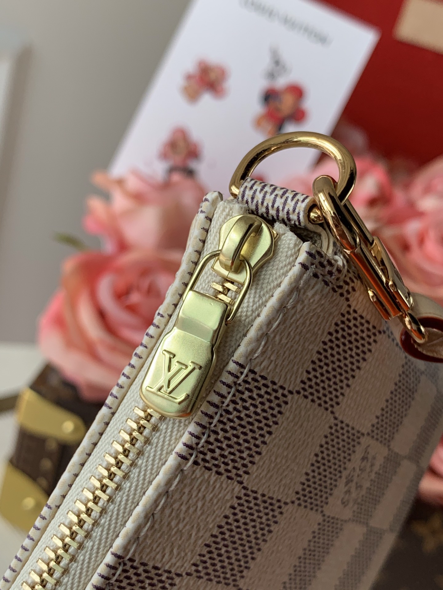Louis Vuitton LV Pochette Accessoires 配饰包麻将包 N41207白格