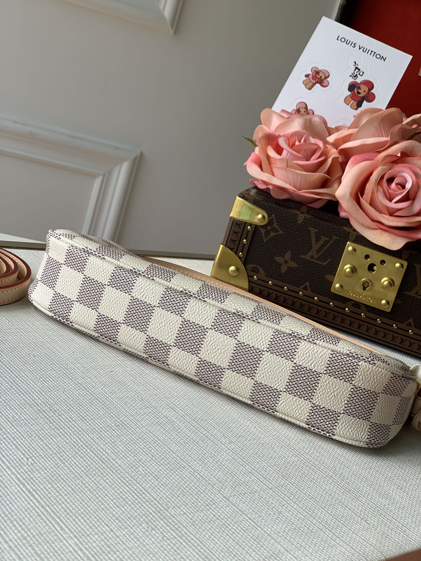 Louis Vuitton LV Pochette Accessoires 配饰包麻将包 N41207白格