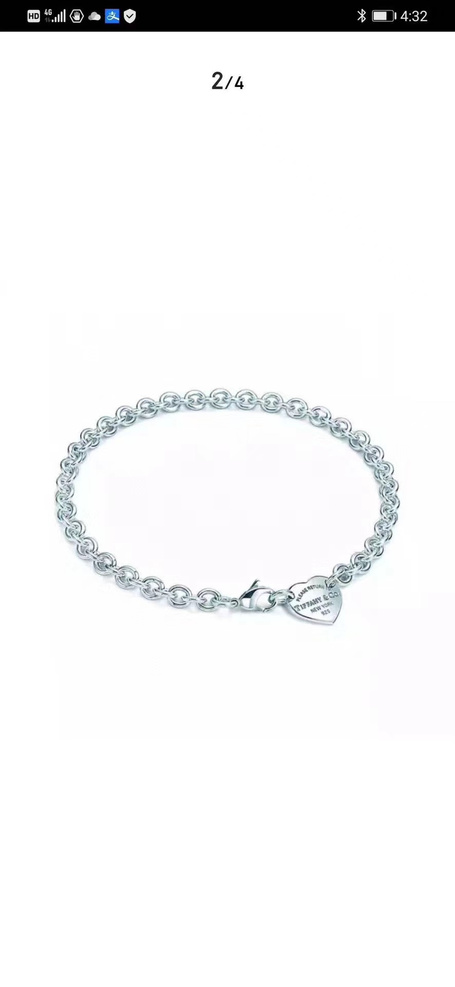 Tiffany & Co. Tif家 蒂心形心牌龙虾扣扣手链