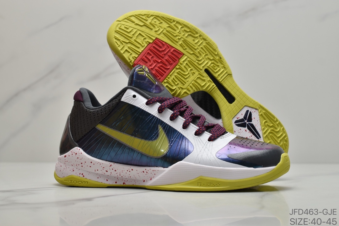 170 耐克Nike Zoom Kobe ZK5 Protro”Big Stage/Parade”科比5代复刻实战运动低帮文化篮球鞋“黑白金鸳鸯涂鸦”CT8014-100