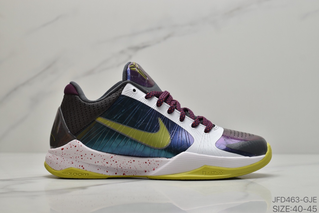 170 耐克Nike Zoom Kobe ZK5 Protro”Big Stage/Parade”科比5代复刻实战运动低帮文化篮球鞋“黑白金鸳鸯涂鸦”CT8014-100