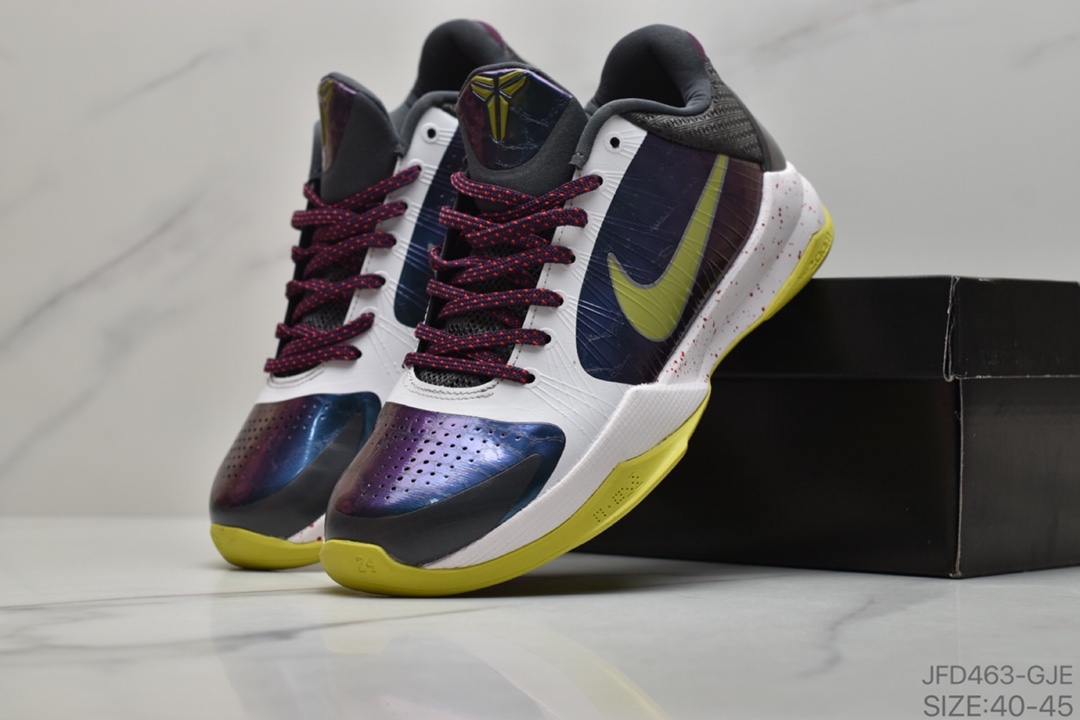 170 耐克Nike Zoom Kobe ZK5 Protro”Big Stage/Parade”科比5代复刻实战运动低帮文化篮球鞋“黑白金鸳鸯涂鸦”CT8014-100