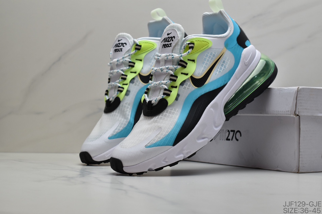 135 耐克Nike Air Max 270 React SE'Bubble Pack Smoke Grey/Multi'270瑞亚赛车系列后半掌气垫百搭运动慢跑鞋货号：CJ0620 600