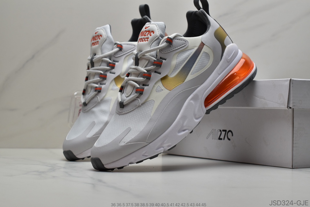 200 公司级耐克NIKE AIR MAX 270 React 半掌气垫跑步鞋 货号：CT1264-104 CW00630-100 CT5064-100 CD6615-100