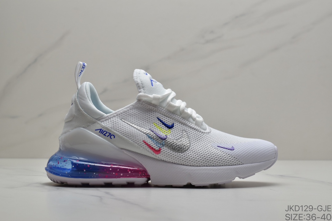 160 Nike Air Max 270 双勾幻彩气垫跑步鞋  货号：AQ9164-220