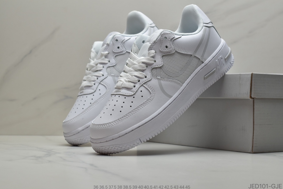 160 公司级耐克Nike Air Force 1 React D/MS/X 全白 空军一号新型瑞亚轻量低帮百搭板鞋货号：CT1020-101