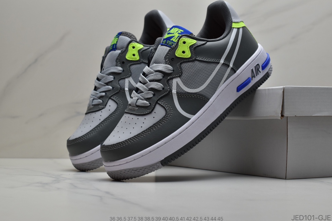 160 公司级耐克Nike Air Force 1 React D/MS/X 全白 空军一号新型瑞亚轻量低帮百搭板鞋货号：CT1020-101