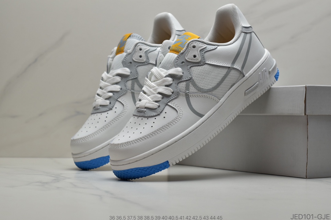 160 公司级耐克Nike Air Force 1 React D/MS/X 全白 空军一号新型瑞亚轻量低帮百搭板鞋货号：CT1020-101