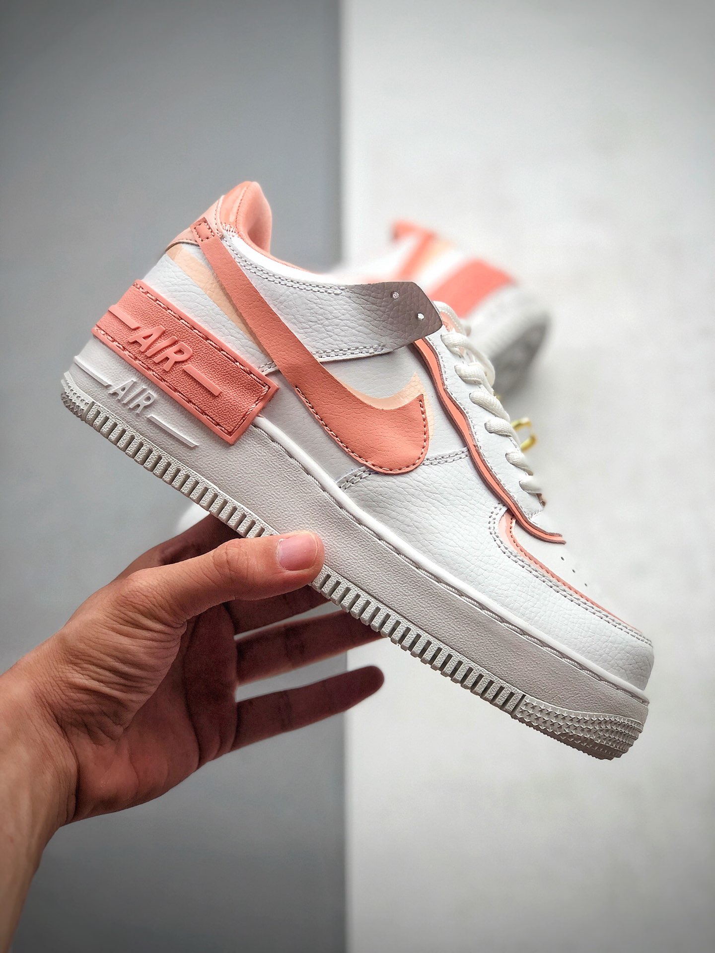 220 Nike WMNS Air Force 1 Shadow  白粉 空军一号轻量增高低帮百搭板鞋货号：CJ1641-101