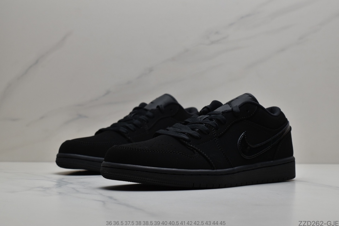 250 公司级乔丹低帮AJ1 麂皮 黑魂 黑武士Air Jordan 1 AJ1低帮553558 056