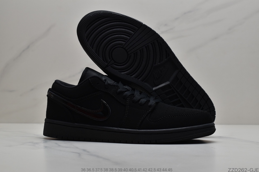 250 公司级乔丹低帮AJ1 麂皮 黑魂 黑武士Air Jordan 1 AJ1低帮553558 056