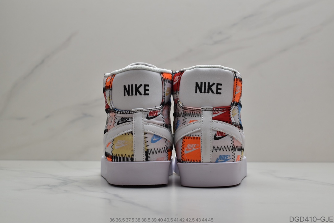 80 耐克Nike Blazer Mid Vintage 耐克 开拓者 百家布拼接 “Pacific Blue”1977 QS 经典开拓者高帮