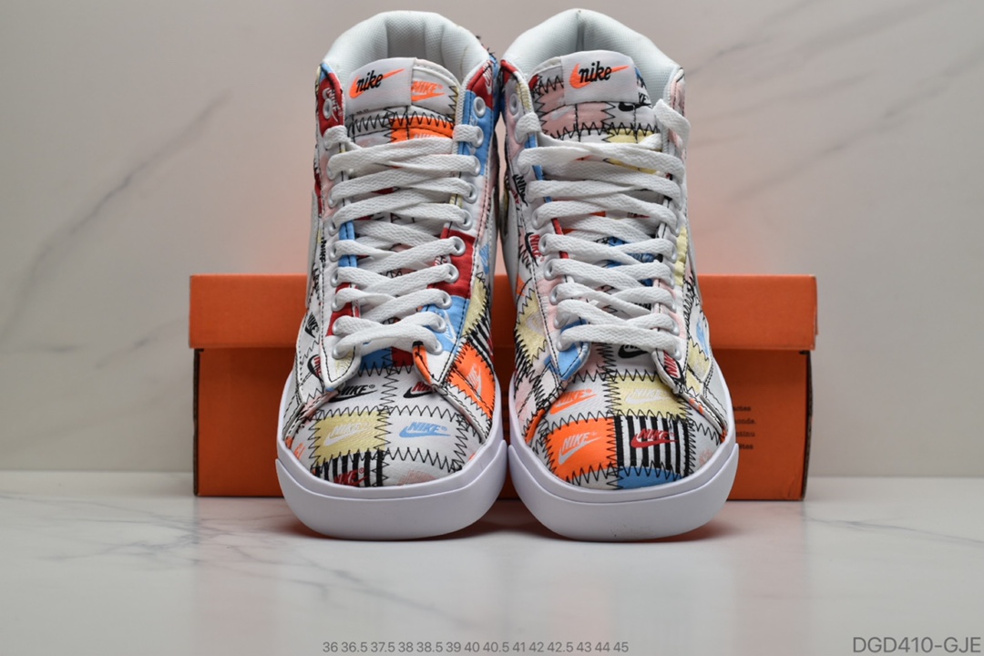 80 耐克Nike Blazer Mid Vintage 耐克 开拓者 百家布拼接 “Pacific Blue”1977 QS 经典开拓者高帮