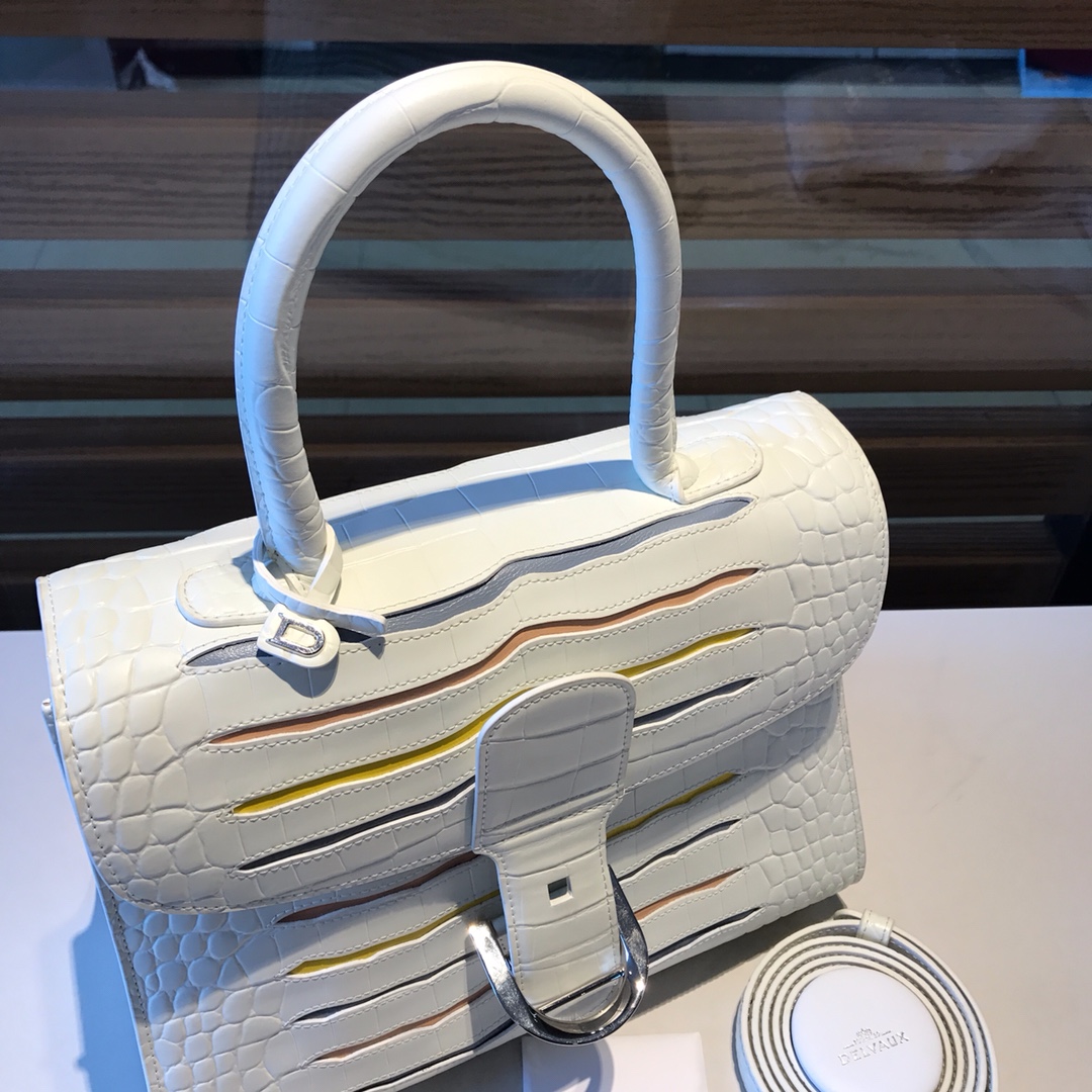 델보 브릴리언트 28 cm 레인보우 맞춤 악어가죽 가방 상세 이미지 5