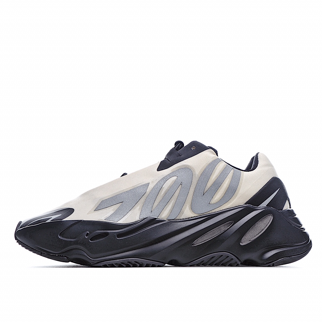 H0 Adidas Yeezy Boost 700 MNVN 前卫复古风这双鞋依然搭载了全掌的 Boost 中底，而鞋面则是一体化的 “鞋罩” 设计，让这个 MNVN 新鞋型在保留复古气质的同时，又有科技感十足的未来体验