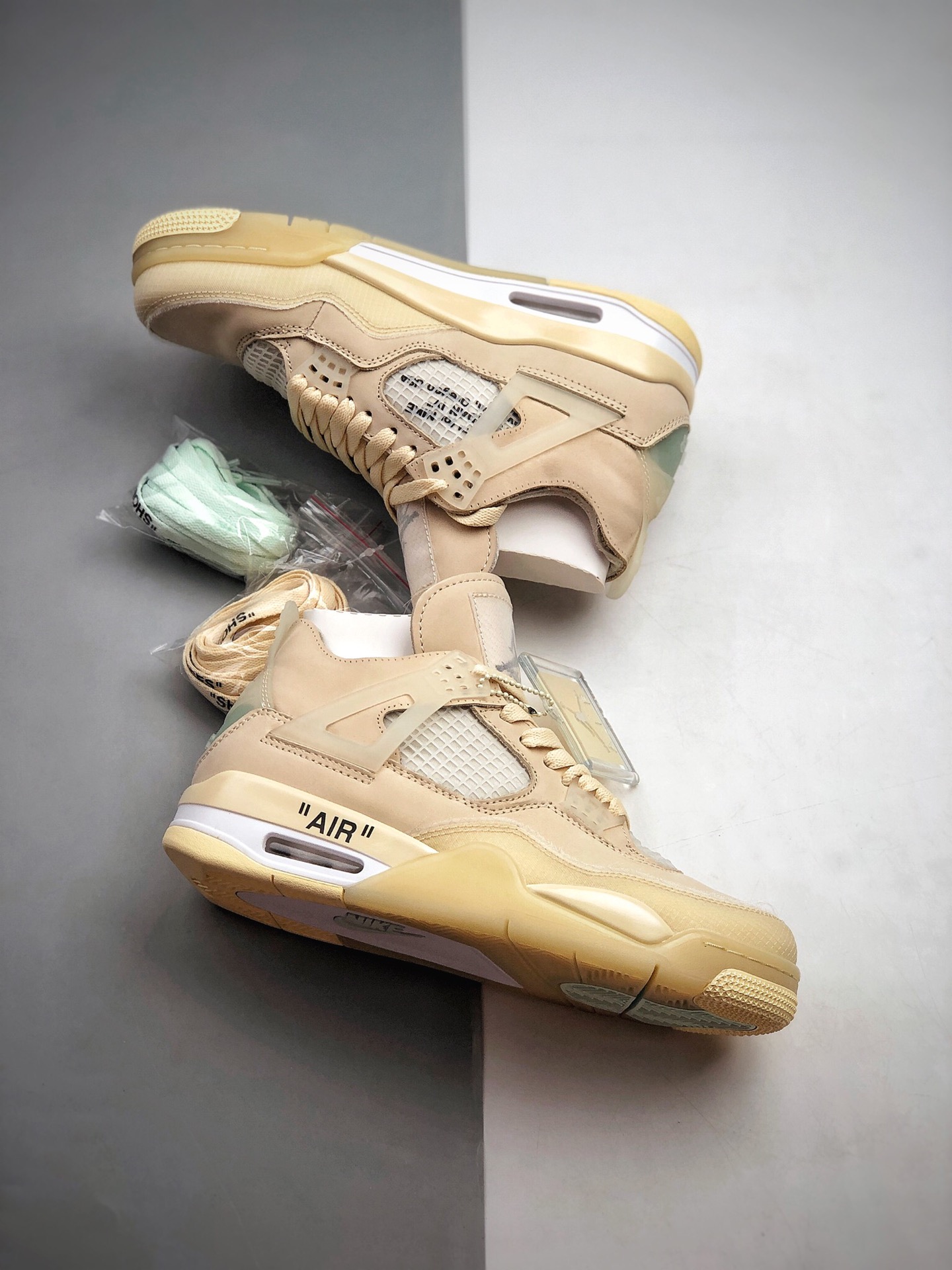 480 Off-White  x Air Jordan 4   ”Cream/Sail”“OW联名沙浅棕米CV9388-100