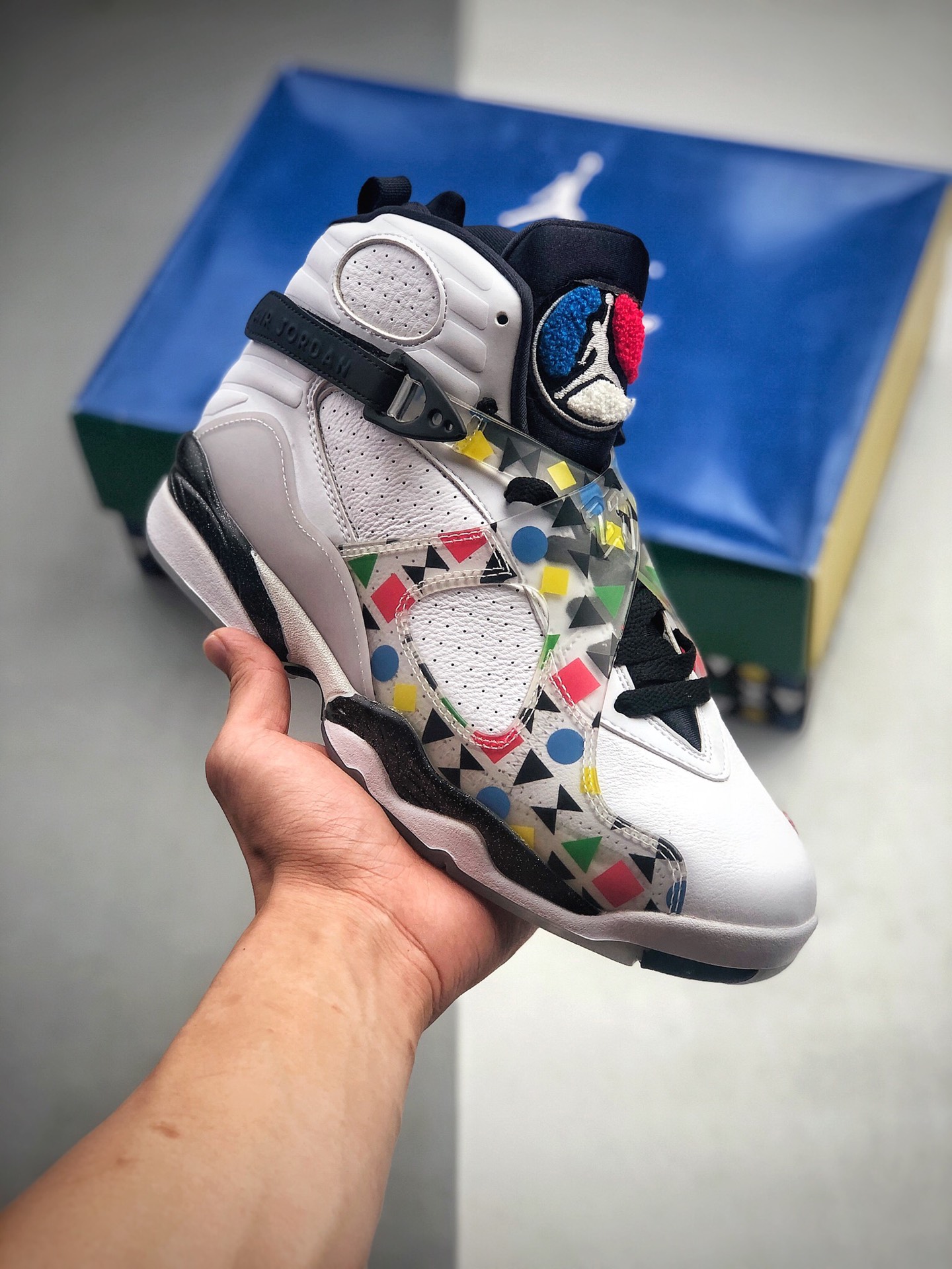 460 Air Jordan 8 ”Quai 54”彩色图案 法国的 Quai 54 街头篮球赛又要开锣了 Air Jordan 8 ”Quai 54”彩色图案CJ9218-100