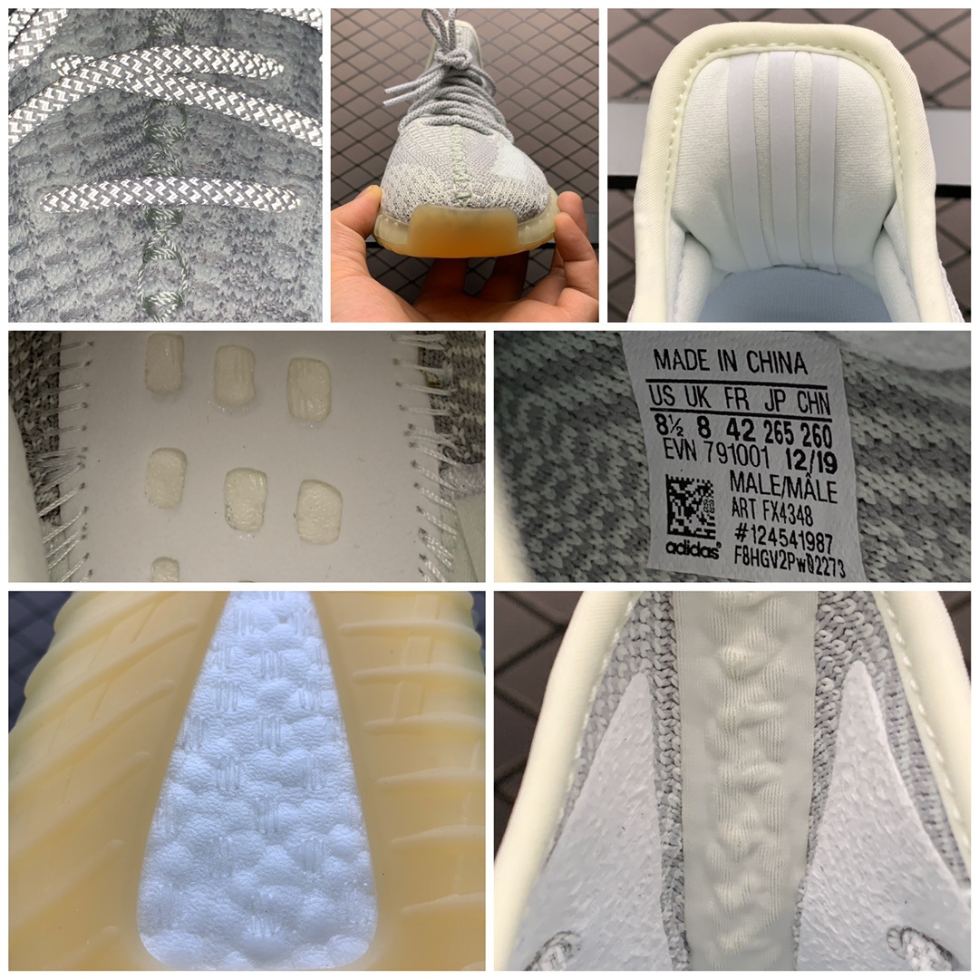460 纯原版本 Adidas 阿迪达斯 Yeezy Boost 350V2  灰天使 FX4348