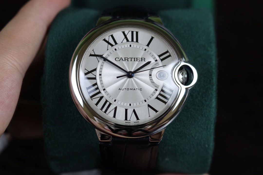 까르띠에 발롱블루 42MM2824 오토매틱 무브먼트 다이아 사파이어 글라스 블루 화이트 스틸밴드 레플리카 42540 Cartier 상세 이미지 4