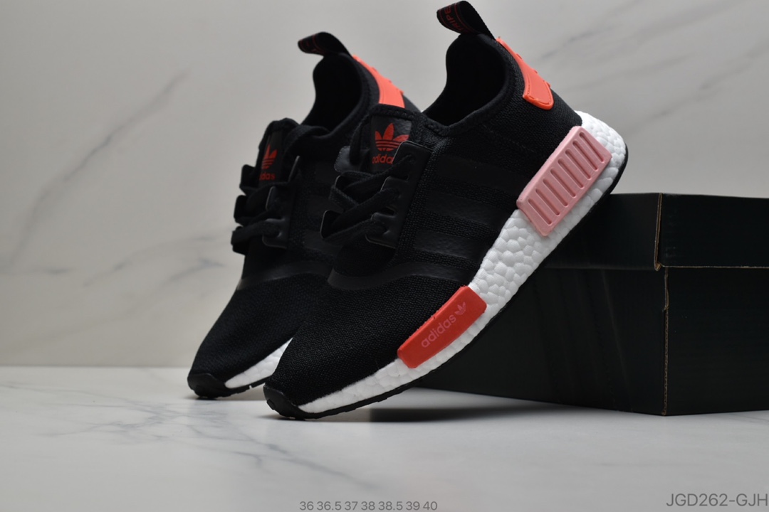 公司级 阿迪达斯Adidas Boost NMD  R1 系列 弹力针鞋织面 货号：G27918