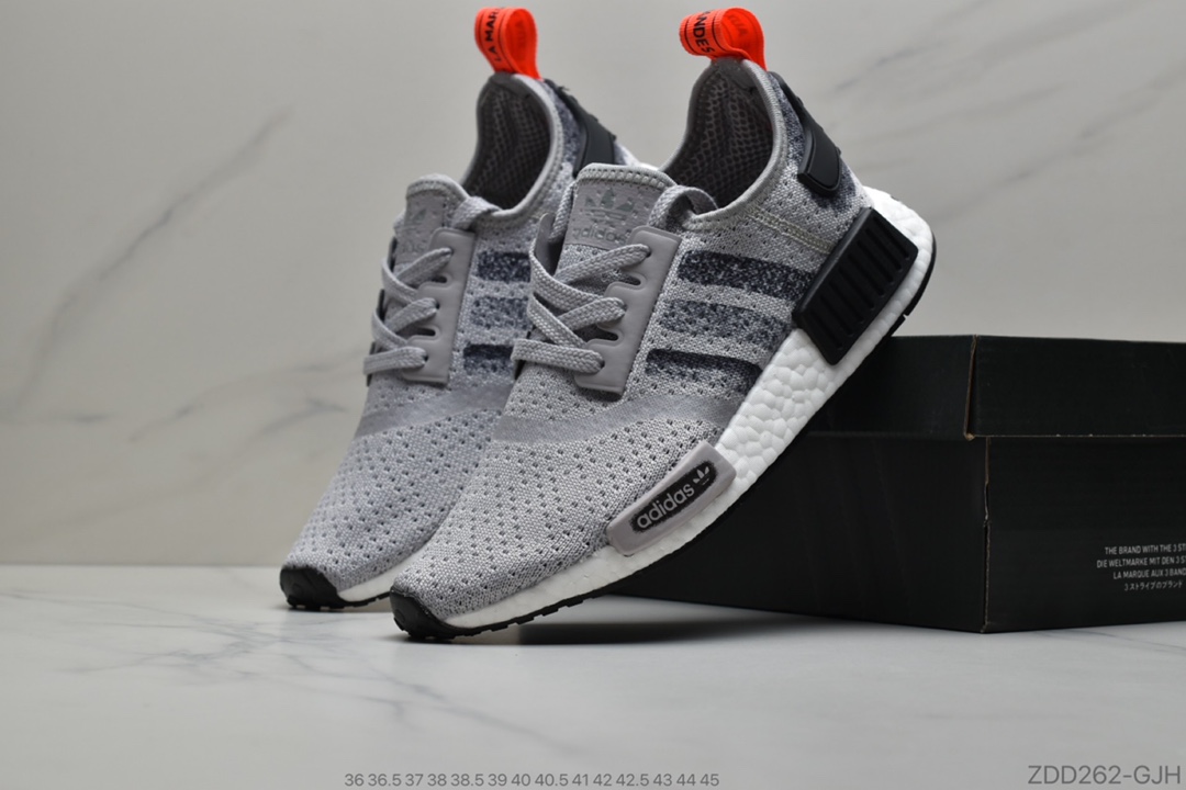 公司级 阿迪达斯Adidas Boost NMD  R1 系列 弹力针鞋织面 货号：G27918