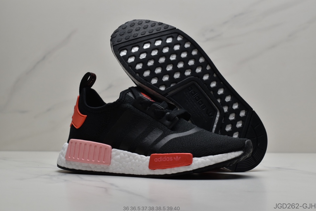 公司级 阿迪达斯Adidas Boost NMD  R1 系列 弹力针鞋织面 货号：G27918