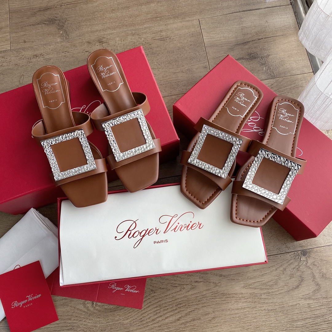 NO:412357,Coffee 'drill buckle' flat sole 4cm heels, slippers, slippers19860909咖色「钻扣」 平底 4cm跟,拖鞋,slippers,Women's Shoes