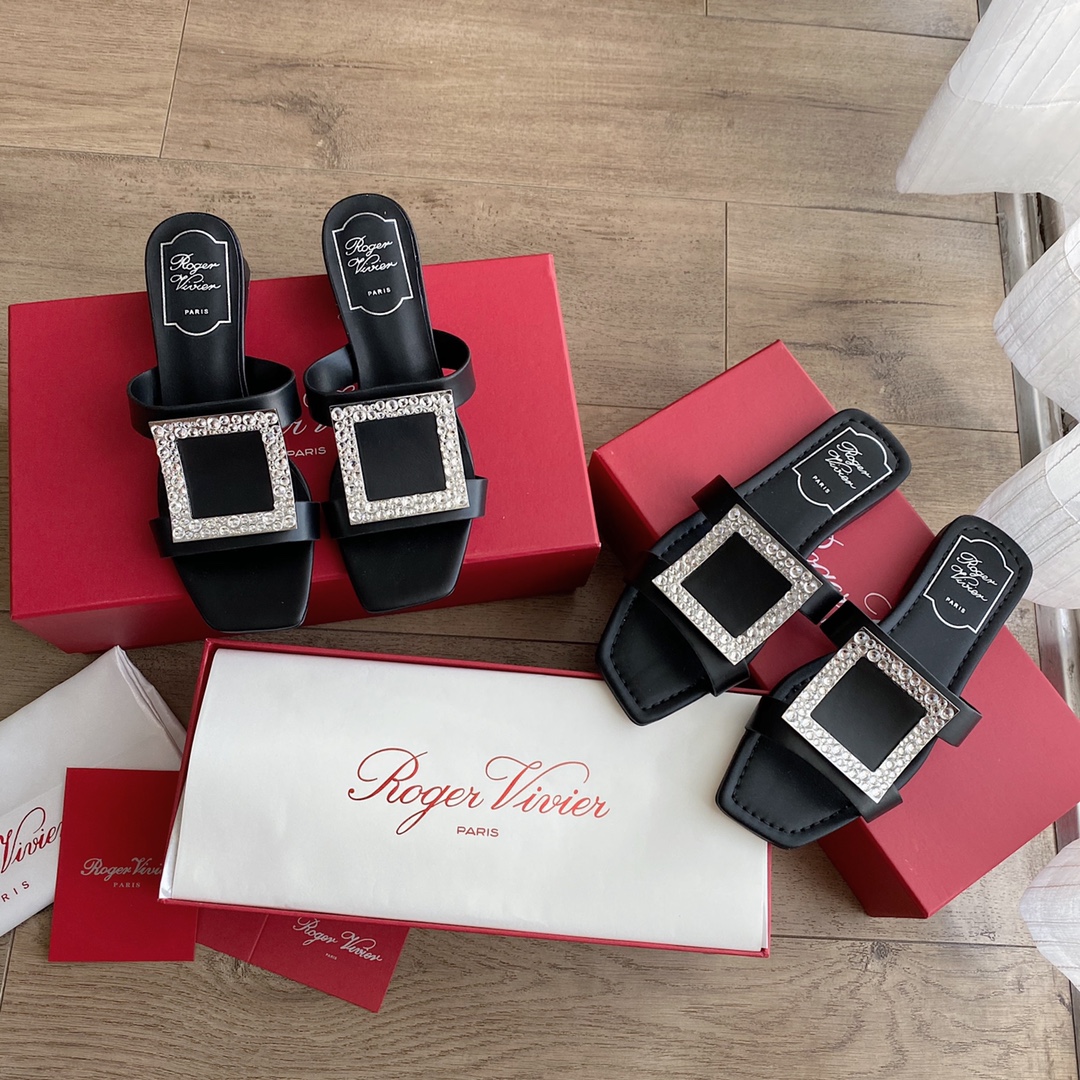 NO:412372,Black 'diamond buckle' flat sole 4cm heel, slippers, slippers19860909黑色「钻扣」 平底 4cm跟,拖鞋,slippers,Women's Shoes