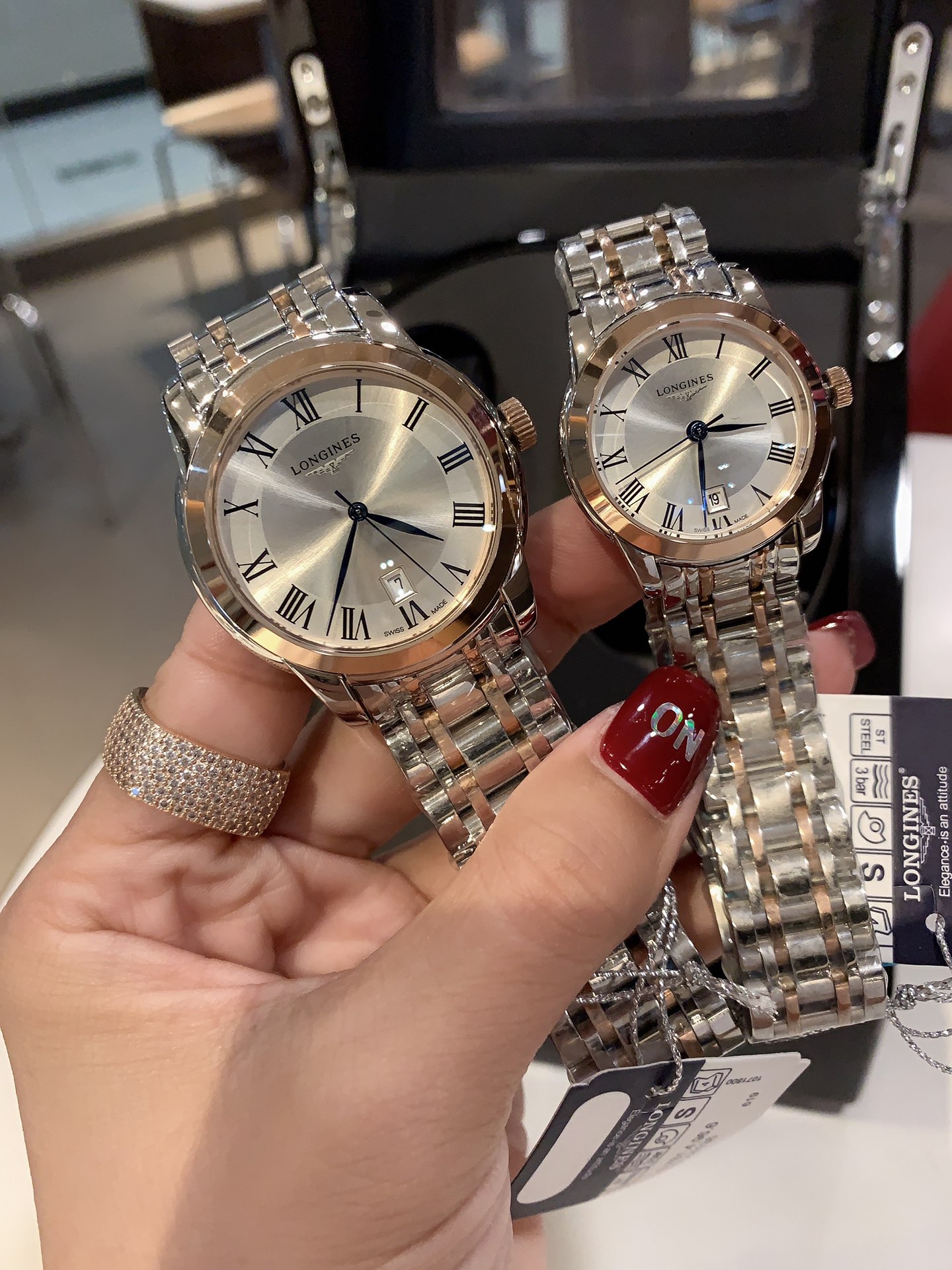 K0  七夕临近 纸短情长 为爱代笔 首选对表 浪琴 Longines —LONGINES 索依米亚情侣对表系列 原装进口日本石英机芯 316L精钢表壳 钢化镜面 传统三针设计 6字位日历星期显示 原装蝴蝶扣 尺寸：男40mm 女款30mm 实物实拍，欢迎转发