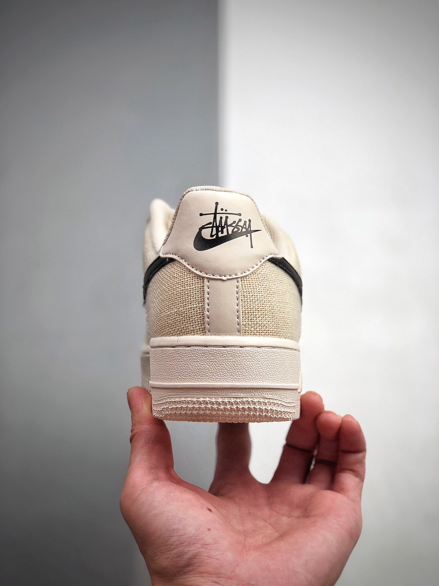 180  新品首发 原厂全工艺棉麻布及网眼布透气材质Stussy x Nike Air Force 1 Low 斯图西联名920788-300