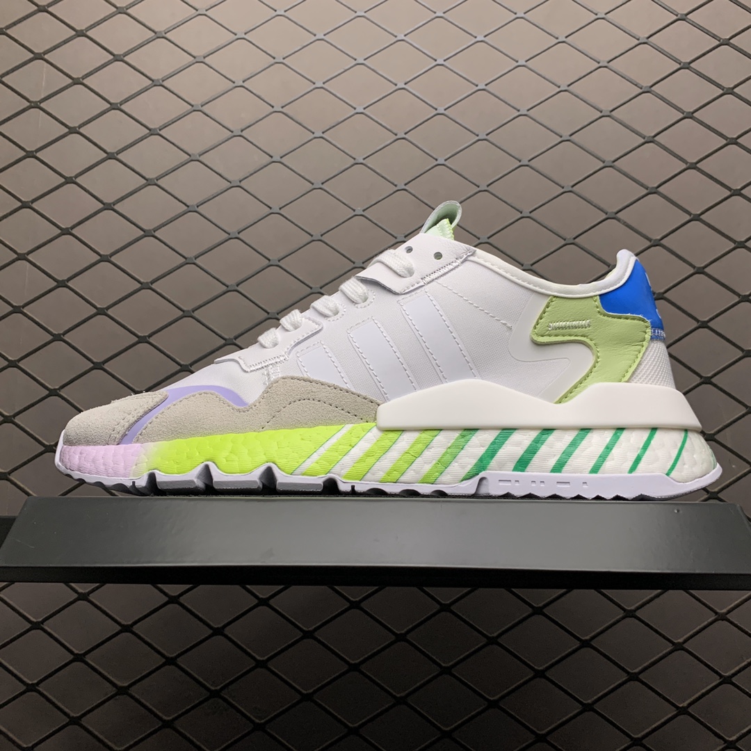 200 Adidas 阿迪达斯 Nite Jogger Boost 夜行者真爆大底复古跑鞋 FV1338