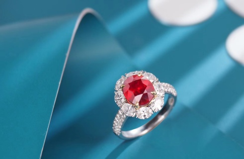 无烧红宝石戒指,主石4.02ct,GRS证书,鸽血红