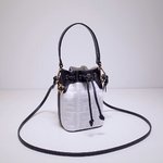 Fendi Mon Tresor Bags Handbags Replica Shop
 Black White Embroidery Denim