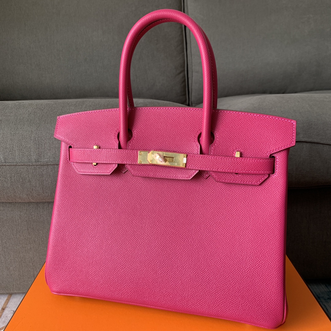 Hermes Birkin Bags Handbags Top Grade
 Purple Rose Silver Hardware Epsom