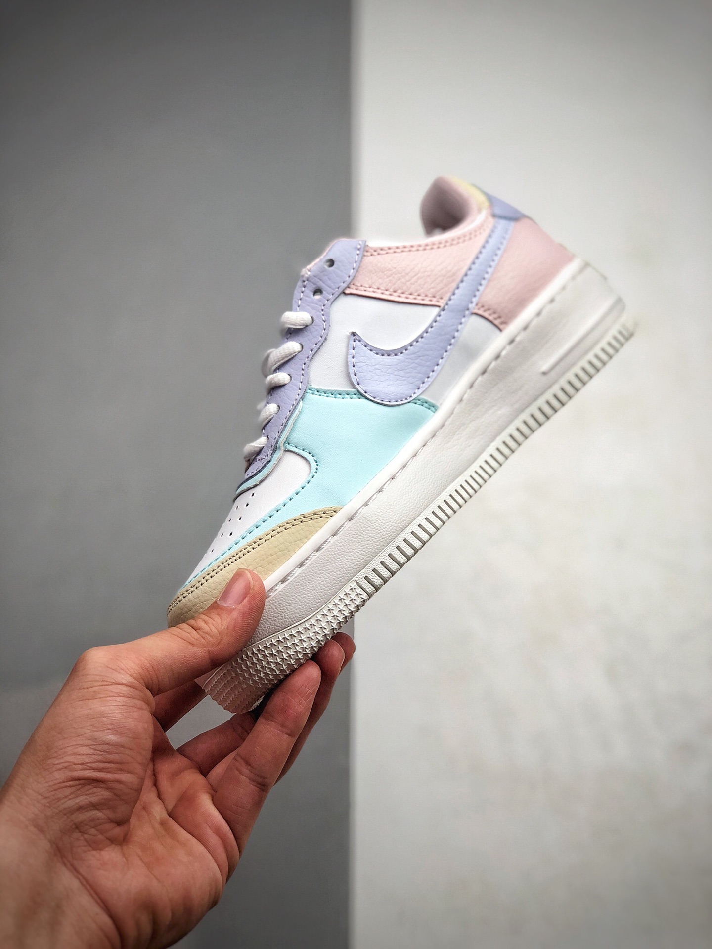 160  全新少女系解构主义设计，耐克Nike WMNS Air Force 1 Shadow”Tropical Twist”空军一号轻量增高低帮百搭板鞋”拼接马卡龙糖果CL0919-106