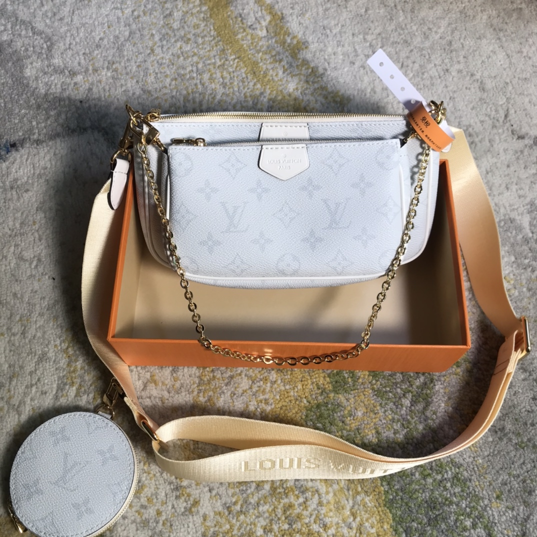 Louis Vuitton LV Favorite Bags Handbags White Splicing All Steel Cowhide Weave M44813